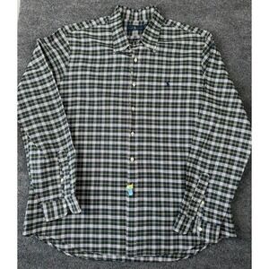 Ralph Lauren Mens Shirt XXL Blue Green Yellow Plaid Long Sleeve Button Up‎